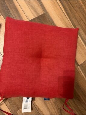 Two Arden Red Square Seat Cushion